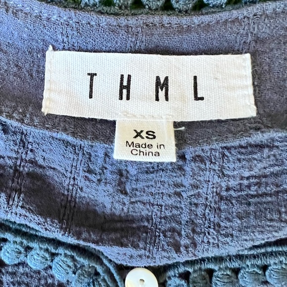 THML EMBROIDERED FLUTTER SLEEVE PEASANT TOP - Picture 6 of 7